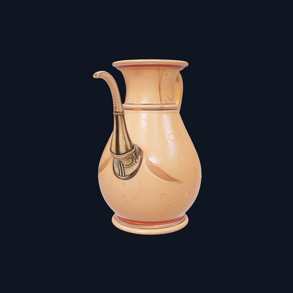 Ornate Copper Water Jug D Model Pack